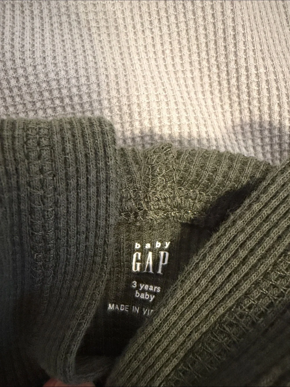GAP Kids 3T Waffle Knit Hooded Henley - set of 4 - Gray, Mustard, Olive, Red C#2